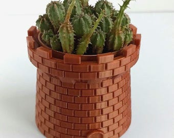 Medieval Castle Pot, 3D Printed Cachepot, Planter Vessel