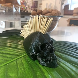 Porta stuzzicadenti a forma di teschio punk, decorazione gotica per la cucina, stoviglie stampate in 3D