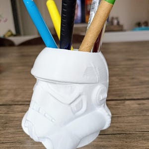 Stormtrooper Pen Holder, Star Wars Desk Decor, Student Desk Gift, Desk Pencil Holder, Fun Pen Stationary, 3D Printed Nerdy Desk Organizer
