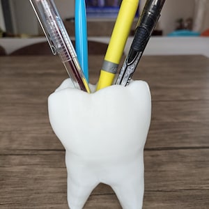 Tooth Pen Holder, Dental Office Decor, Tooth Pencil Holder, Dentist Desk Organizer, 3D Printed Dental Decor, Tooth Lover Desk Organizer
