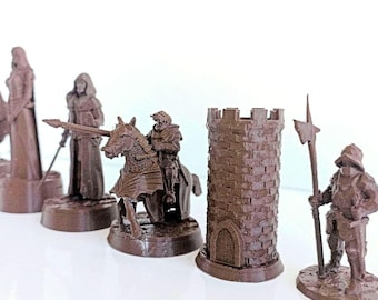 Medieval Battle Chess Set | Historical Chess Pieces | 3D Printed Tableto Decor