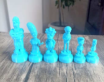 Vintage the Simpsons 3D Chess Set With Folding Board Complete With