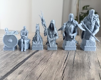 3D Printed Viking Chess Set | Norse Mythology Chess Pieces | Collectible Nordic Decor
