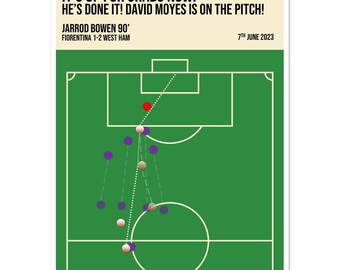 Jarrod Bowen Goal VS Fiorentina Semi-Gloss Paper Poster
