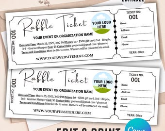 Custom Raffle Ticket, Raffle Ticket Form, Digital Canva Raffle Ticket Printable, Custom DIY Surprise Raffle Ticket, Raffle Tickets Template