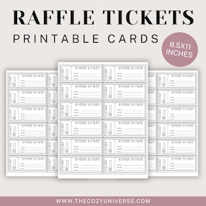 Raffle Ticket Template, Printable Enter to Win Ticket, Raffle Ticket Printable, Raffle Ticket Printing, Minimalist Raffle Ticket
