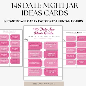 Tarjetas imprimibles para una cita romántica, cupones para una cita romántica, ideas divertidas para imprimir para parejas, citas románticas, regalos de aniversario, regalos de boda de último momento