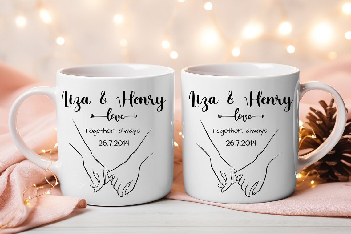 Personalized Couple Mug With Name and Date, Anniversary Gifts, Christmas Gifts, Valentine's Day ...