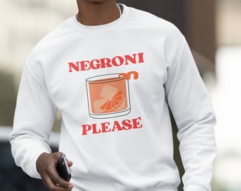 Unisex Sweater Negroni | Sweatshirt Negroni lover aus Baumwolle | Pullover für Männer und Frauen | Geschenk für Aperol Spritz Fan JGA Shirt