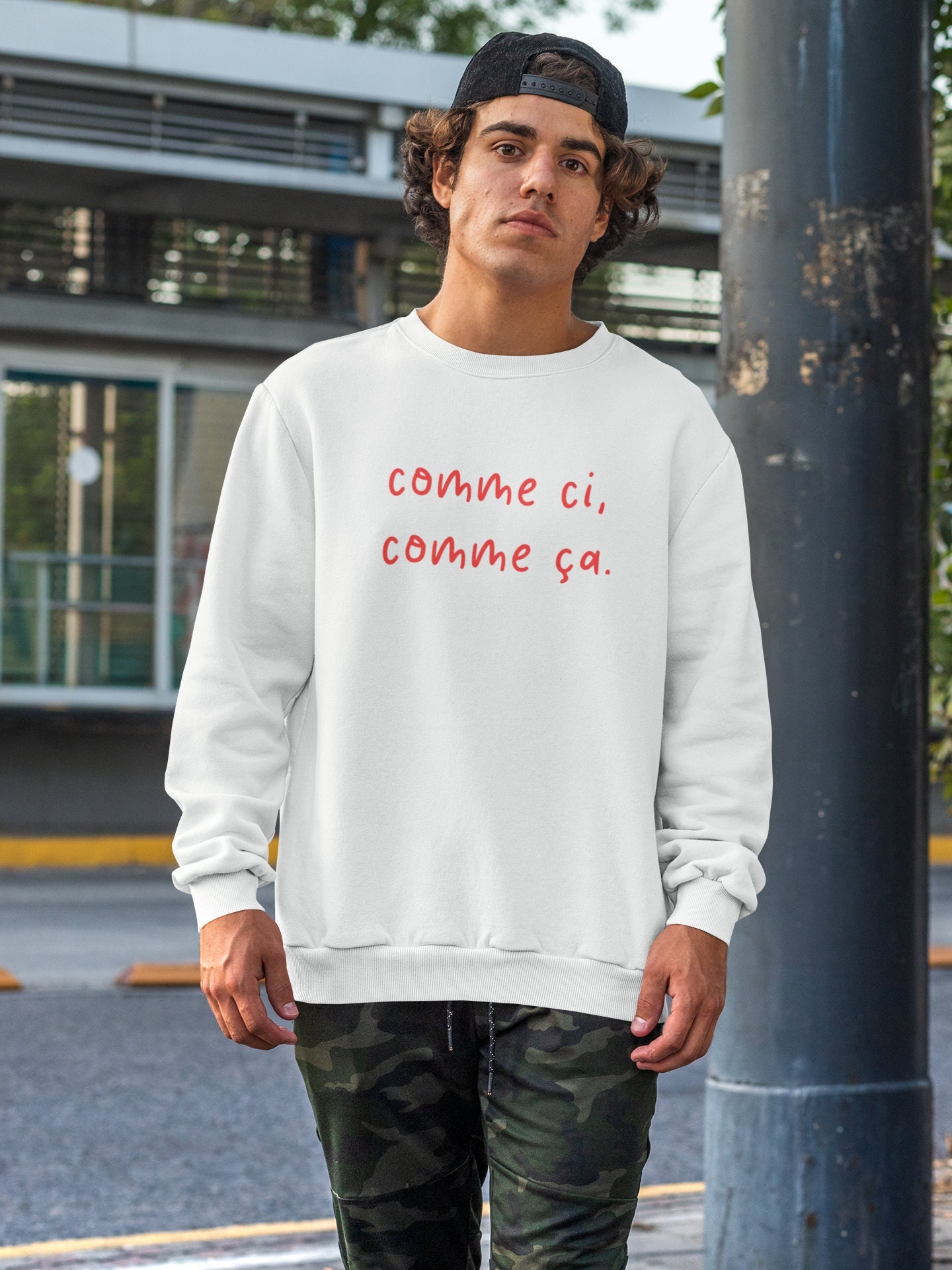 Comme Ci Comme Ca Unisex Sweatshirt Couples Cotton Sweater Gift for Women and Men French Slogan French Style Etsy