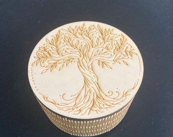 Round flexible wooden box