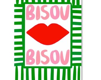 Bisou Bisou Art mural, toile, peinture, affiches, salon, décoration d'intérieur