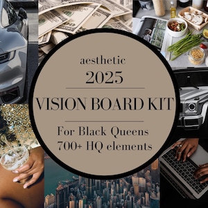 Vision Board for Black Queens, Vision Board Printables, Vision Board Kit, Vision Board Template, Vision Board Party, Manifestation, Money