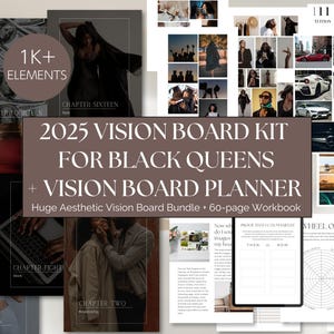 Vision Board for Black Queens, Vision Board Kit, Vision Board Printables, Vision Board Template, Vision Board Party, Gifts For Best Friend