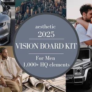 Vision Board Kit For Men, 1,000+ Elements, Vision Board, Vision Board Printables, Vision Board Template, Wealth, 30th Birthday Gift For Him