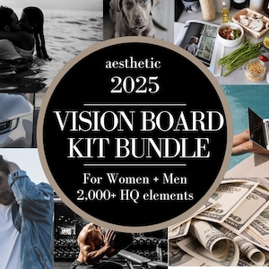Vision Board Kit Bundle 2k+ Elements, Vision Board, Vision Board Printables, Vision Board Template, Vision Board Party, New Years Eve, Gift