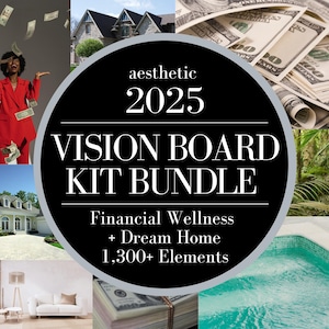 Vision Board Kit Bundle 1,300+ Elements, Vision Board, Vision Board Printables, Vision Board Template, Vision Board Party, Manifestation