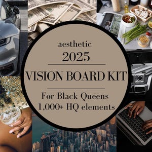 Vision Board for Black Queens, 1k+ Elements, Vision Board Kit, Vision Board Printables, Vision Board Template, Gifts For Best Friend Female