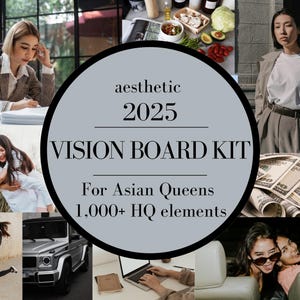 Vision Board Kit für asiatische Königinnen, 1k+ Elemente, Vision Board, Vision Board Printables, Vision Board Vorlage, Geschenke für die beste Freundin weiblich