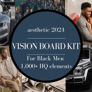 Vision Board Kit For Black Men, 1,000+ Elements, Vision Board, Vision Board Printables, Vision Board Template, 30th Birthday Gift For Him