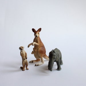 Seltener Schleich, Känguru Elefant und Sericata, Vintage Tiere, Vintage Schleich, Schleich Sammler, Vintage Schleich Tiere, Spielzeug