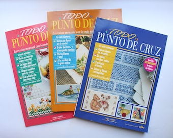 Revistas Españolas Vintage de Punto de Cruz: Patrones Todo Punto de Cruz