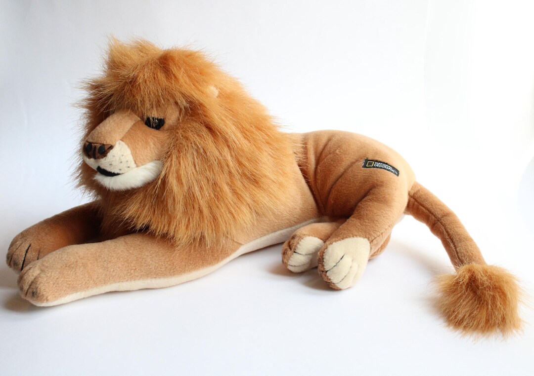 Vintage National Geographic Lion Plush - Rare Collectible - Etsy