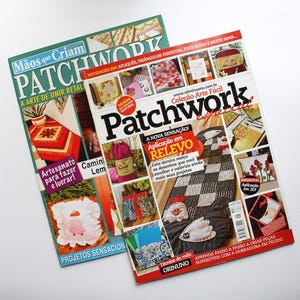 Vintage Patchwork Magazines, "Mãos que Criam" + " Patchwork Especial", Portuguese Magazines, the art of joining fabrics