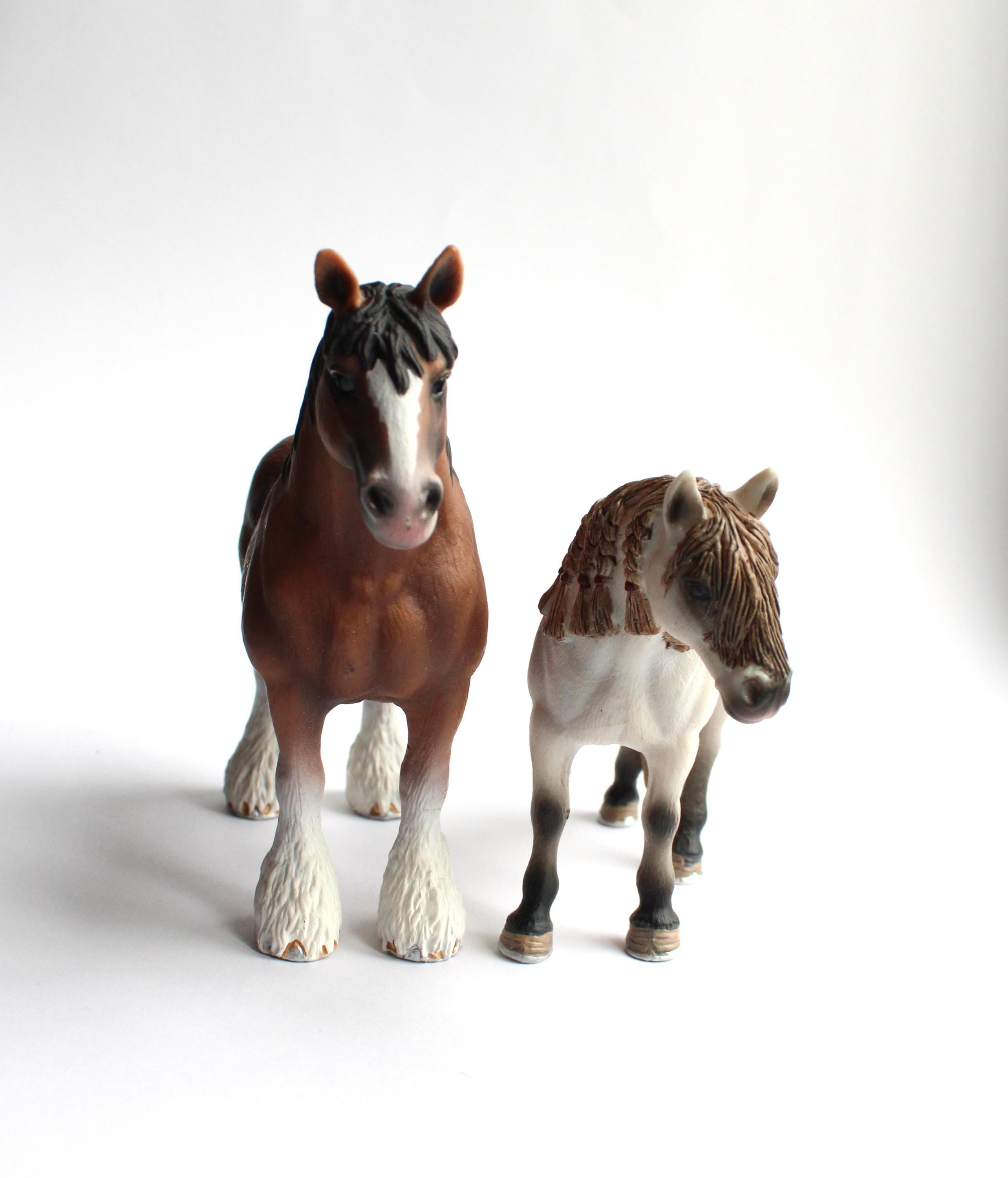【misen2014さま】vintage figure ୨୧ ブラウンのお馬さん Vintage Schleich Horses: Retired Brown Shire Horse & Andalusian
