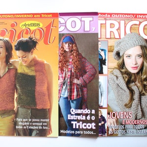 Vintage Tricot Knitting Pattern Magazines - Portuguese Craft, Lot of 3
