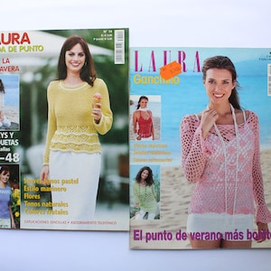 Lot of 2, 2000s Magazines, Laura Moda de Punto & Laura Ganchillo, Fashion Crochet, Spanish Magazines, Crochet Fashion Magazines