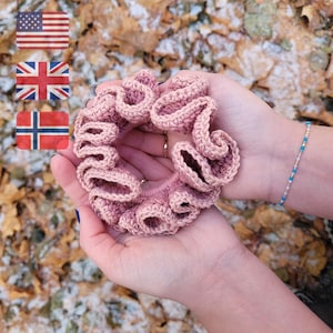 Patrón de coletero de crochet con ondas / Patrón PDF en inglés y noruego