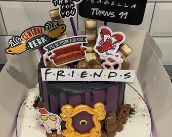 Friends inspired personalised cake toppers