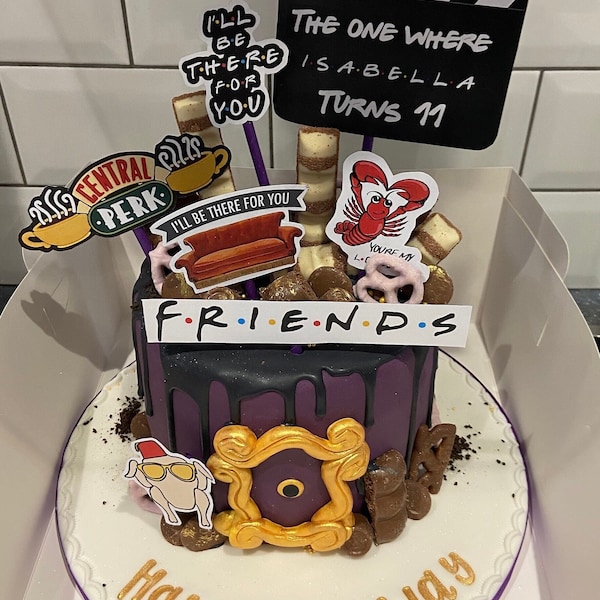 Friends inspired personalised cake toppers