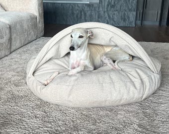 Plush Dog Cave Bed for Whippet Vizsla Cozy, Washable Pet Nest XL