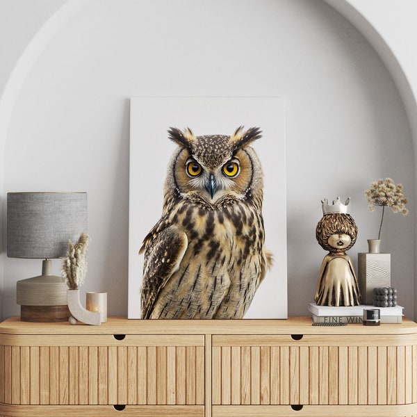 Owl Canvas Print Wall Art, Tropical Elegance for Your Home Decor, Owl Photo Print, Animal Canvas, Gift Canvas
