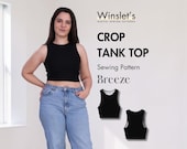 Beginner Tank Top Sewing Pattern for Women| Easy Sleeveless Summer Crop Top PDF| Projector Pattern Instant Download| US Sizes 02–32