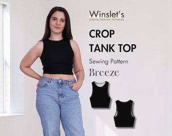 Beginner Tank Top Sewing Pattern for Women| Easy Sleeveless Summer Crop Top PDF| Projector Pattern Instant Download| US Sizes 02–32