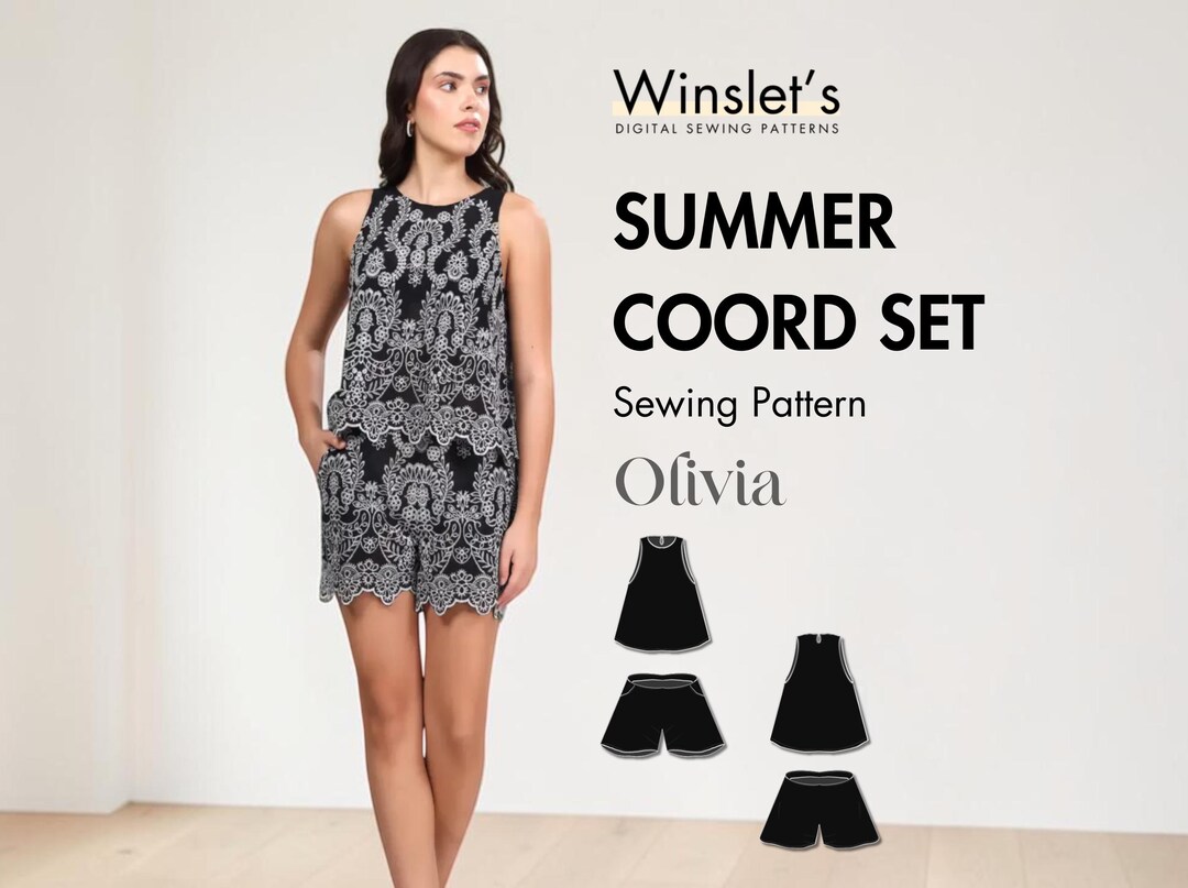 Easy Summer Coord Set Sewing Pattern| Beginner Tank Top and Shorts ...