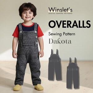 Kids Overalls Sewing Pattern| NB-10Y| Bib Front| Side Button Closure| Adjustable Straps| Easy Sew| PDF Download| A4 A0 and Projector Files