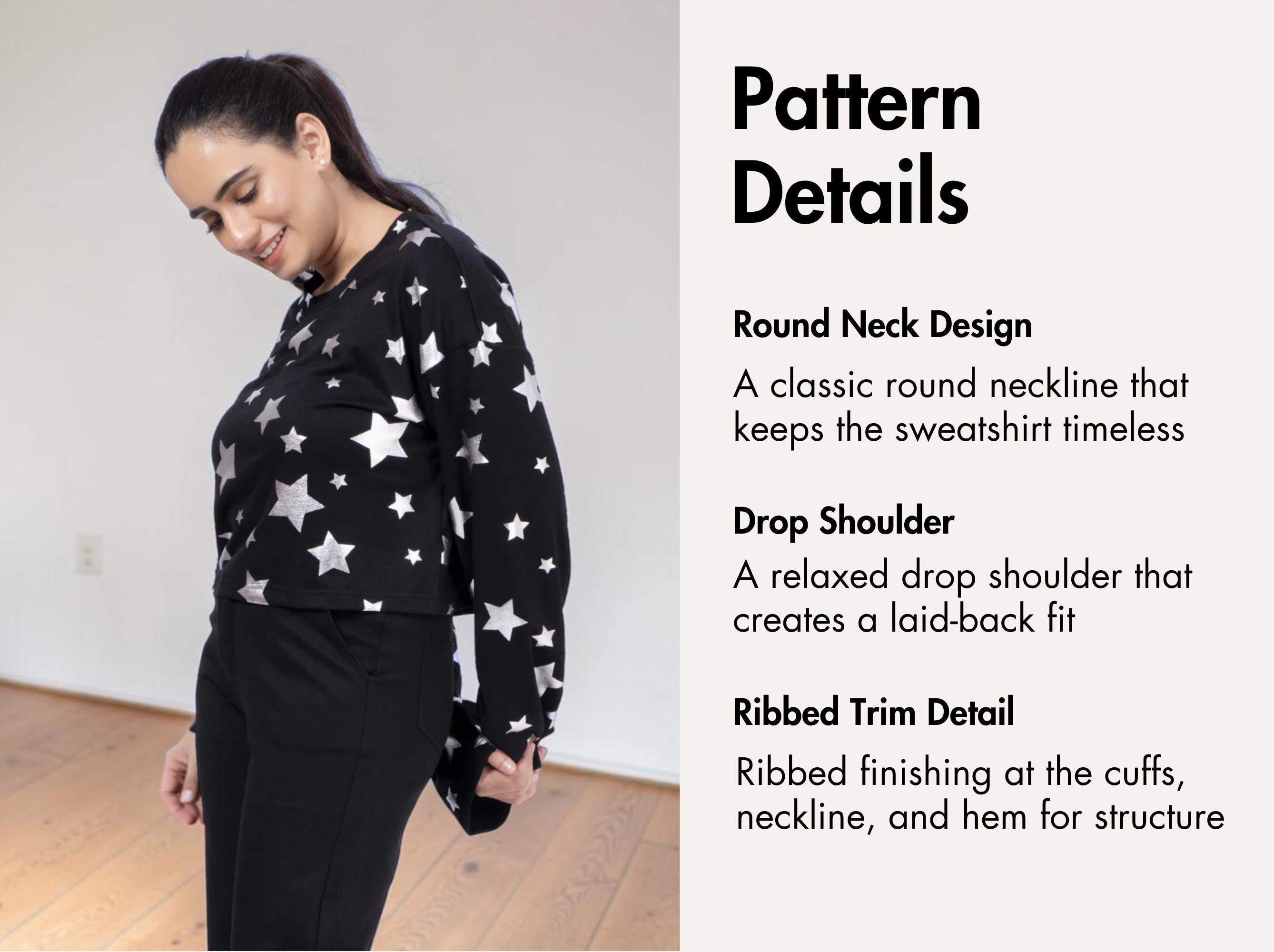 Sweats Pattern Easy Sweatshirt Sewing Pattern for Women – Long Sleeve Top Sweats ...