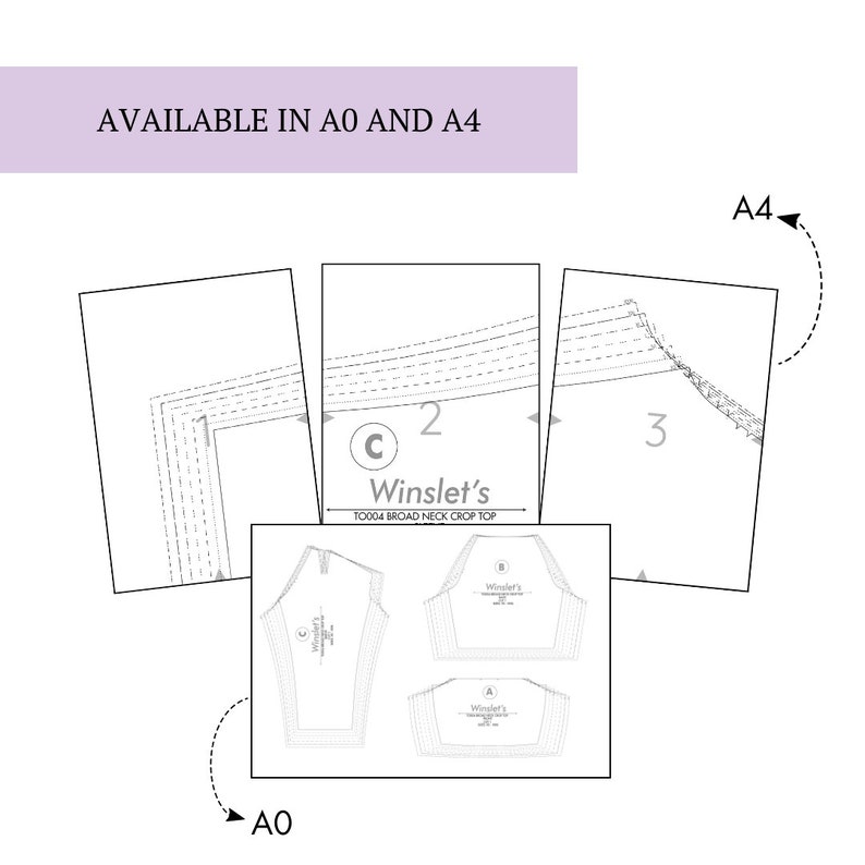 Square Neck Pattern W/ Long Sleeves by Winslet's, Instant PDF Download