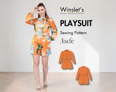 Playsuit Pattern, Short Jumpsuit Pattern, Romper Pattern, Jumpsuit Sewing Pattern, Beginner Sewing Pattern for Women, Summer Jumpsuit