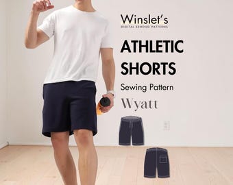 Men's Shorts Sewing Pattern| Easy Shorts with Elastic Waist, Adjustable Drawstring and Functional Pockets US Sizes 34-54| Everyday Shorts