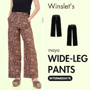 Wide Leg Pants Pattern for Women | Summer Pants Sewing Pattern | Wide Leg Trousers Pattern | Easy Pants Pattern | Wide Leg Pants Digital PDF