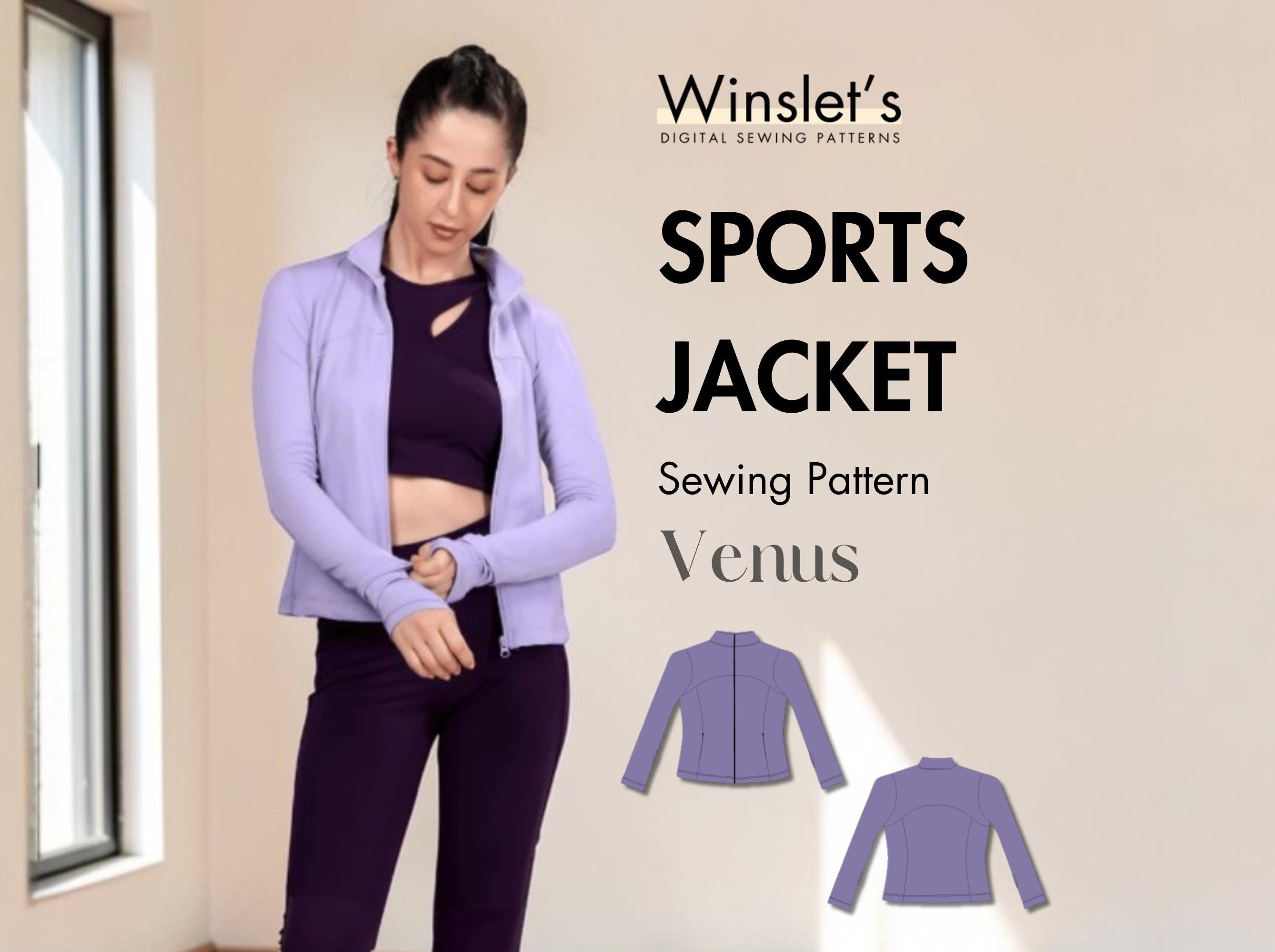 High Collar Sports Jacket Sewing Pattern| Slim Fit Zip-up Activewear ...