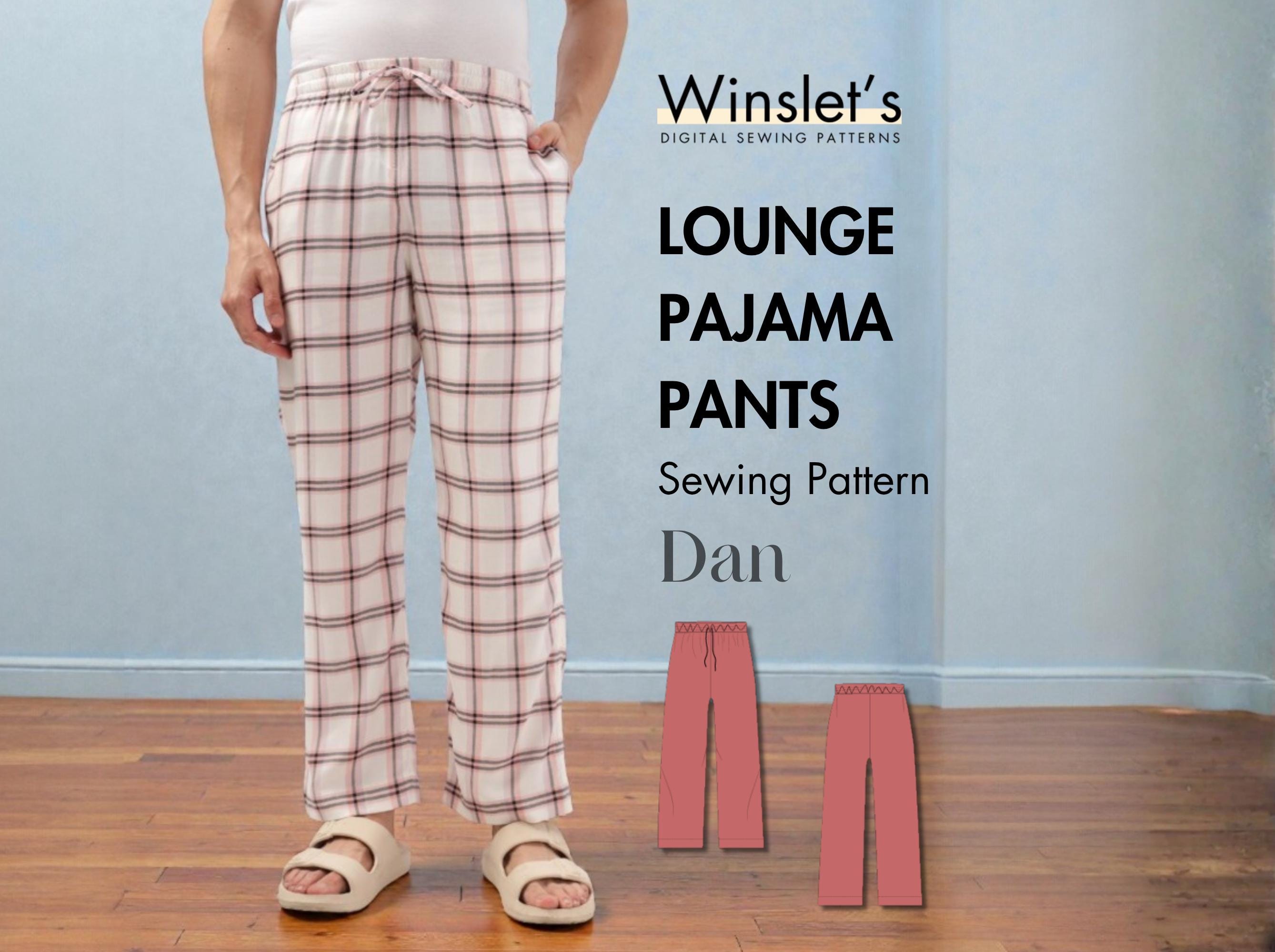 Mens Pajama Pants Pattern| Easy Lounge Pants Sewing Pattern for Men ...