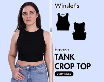 Tank Top Pattern| Summer Crop Top Pattern| Crop Tank Top Pattern| Easy Crop Top Pattern for Women| Instant PDF Download| US Sizes 02-18