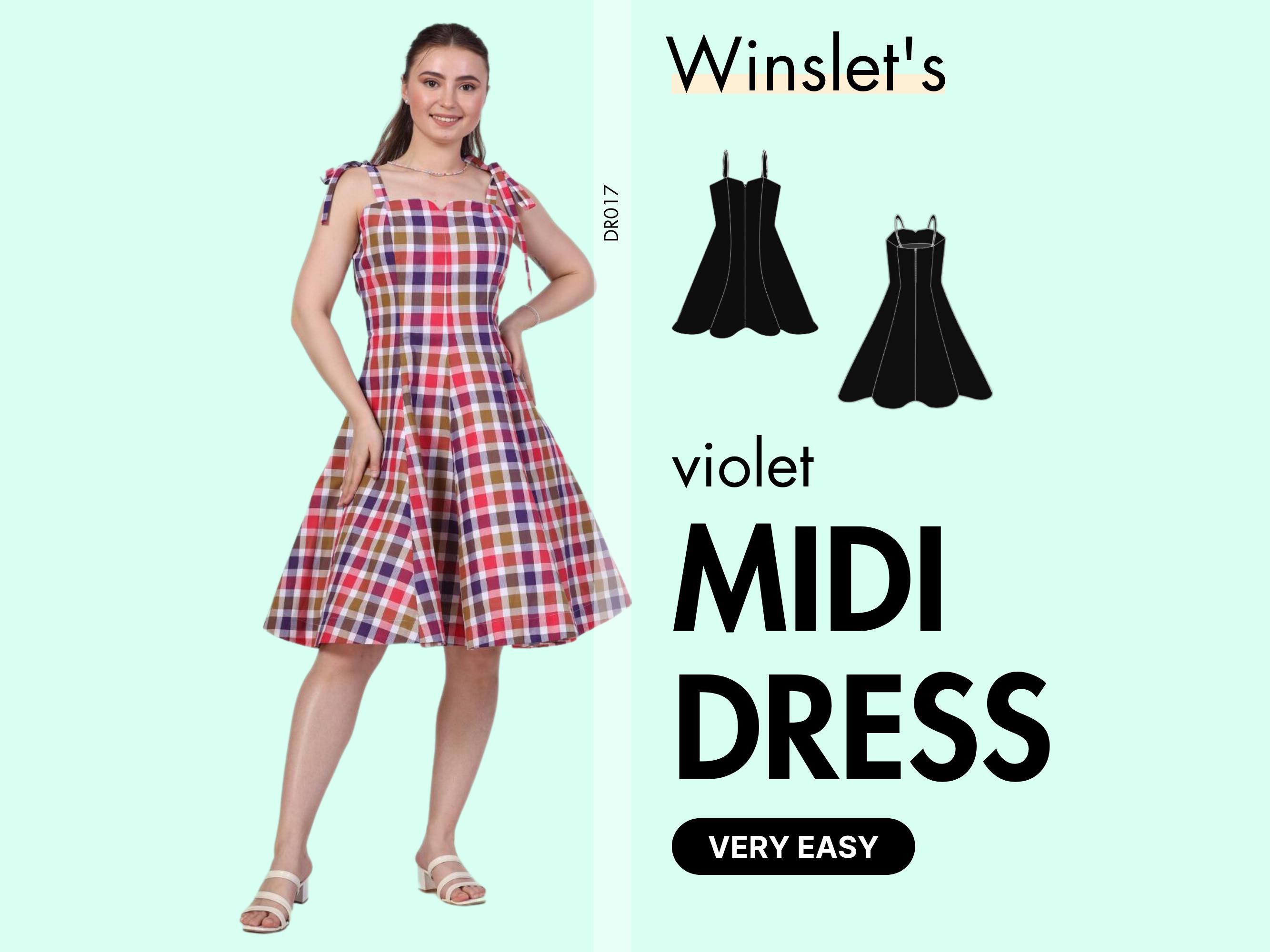 Midi Dress| Strappy Midi Dress| Mini Dress Pattern| Fancy Dress Sewing  Pattern for Women| Beginners Midi Dress Pattern - Etsy Israel