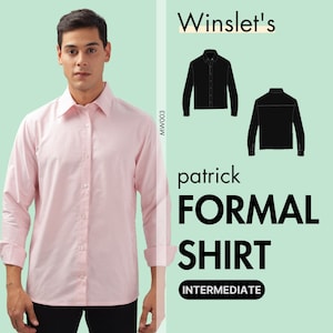 Formal Shirt Pattern| A Classic Button down Shirt for Men| Digital Pattern with Projector Files| Perfect Tailored Fit| Men's Fashion